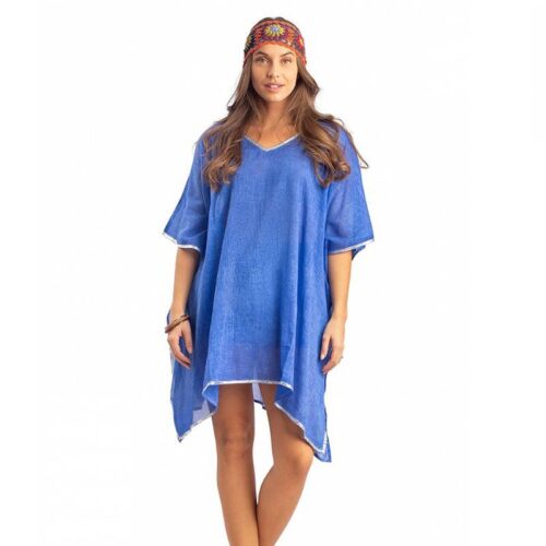caftan de plage bleu royal