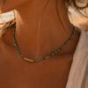 collier pierres turquoise africaine collier fin pierres turquoise africaine et talisman bijou été