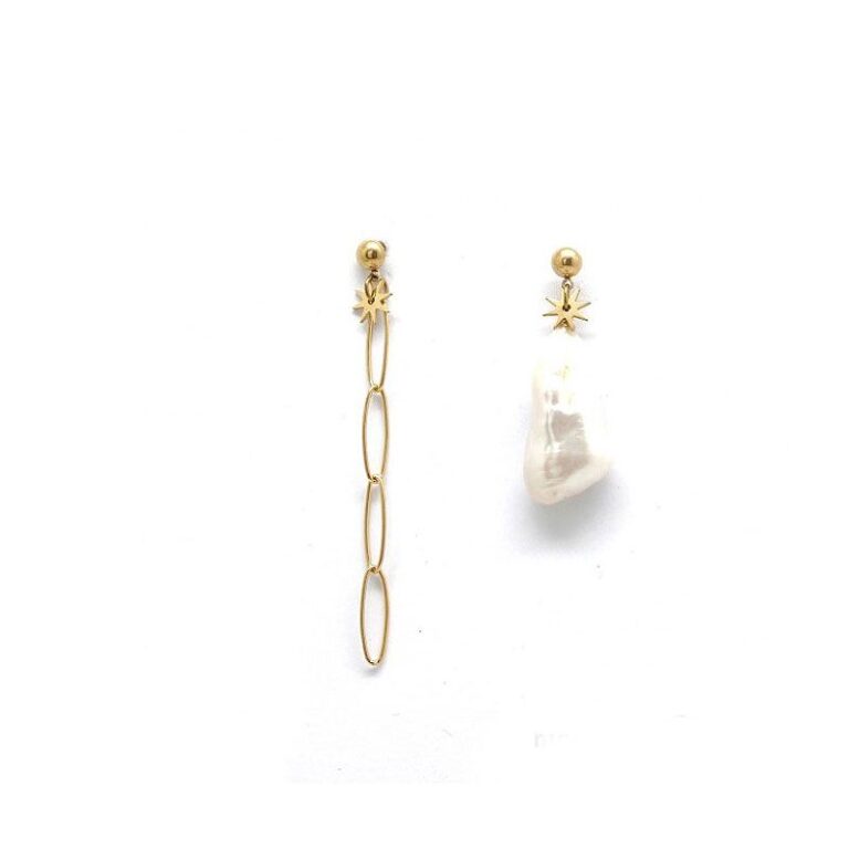 Boucles asymétrique Perle baroque Boucles asymétrique Perle baroque