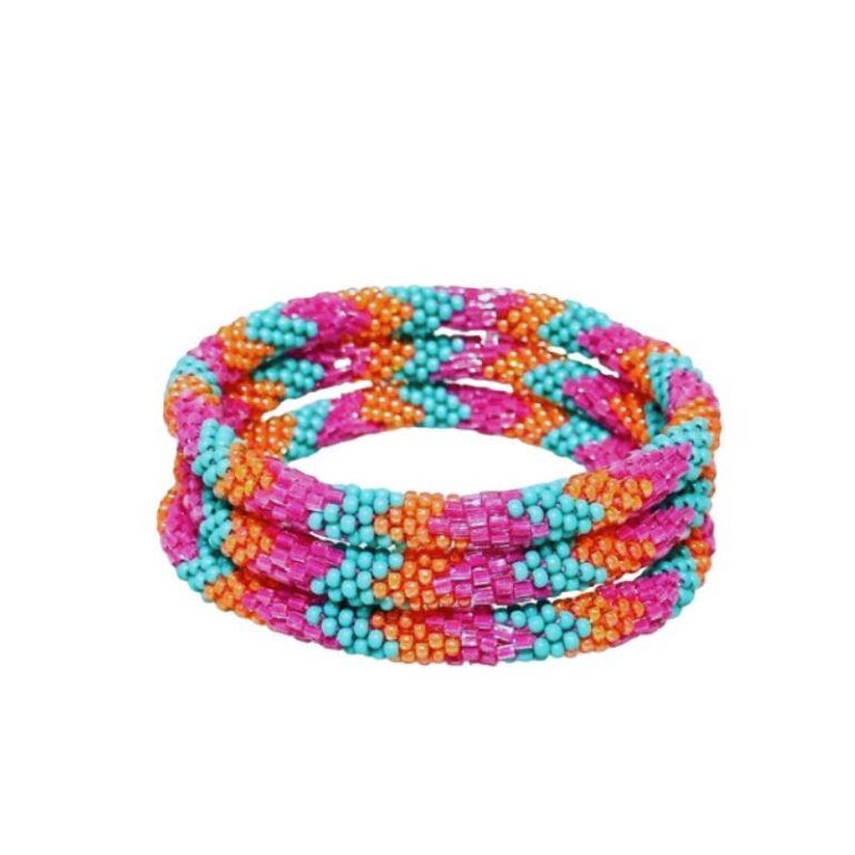 Bracelet népalais rose/orange