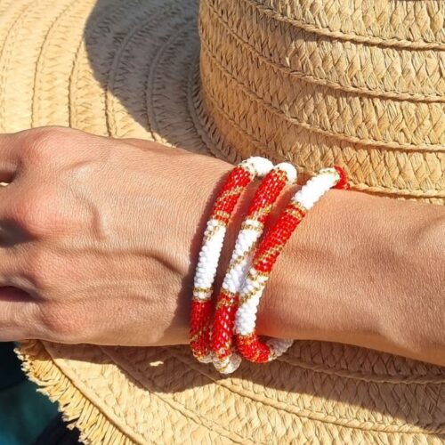 bracelet népalais orange