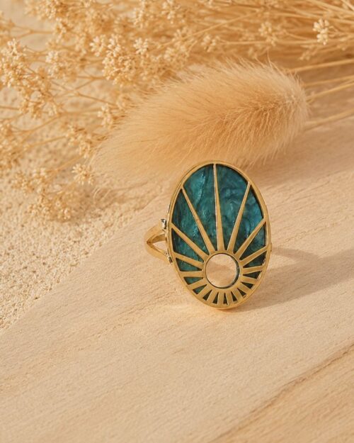 bague caméo turquoise bague d'été caméo turquoise bijou bohm pairs