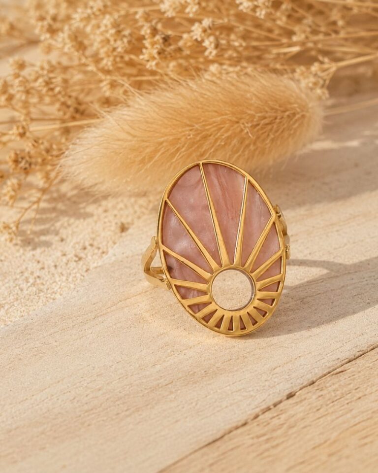 bague caméo rose bague d'été caméo nacre rose bijou bohm paris