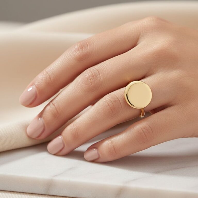 bague femme plaqué or 18 kt avec pastille