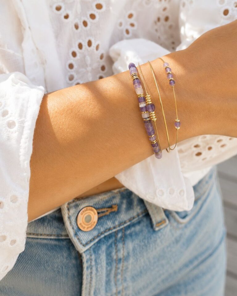 bracelet olivine améthyste