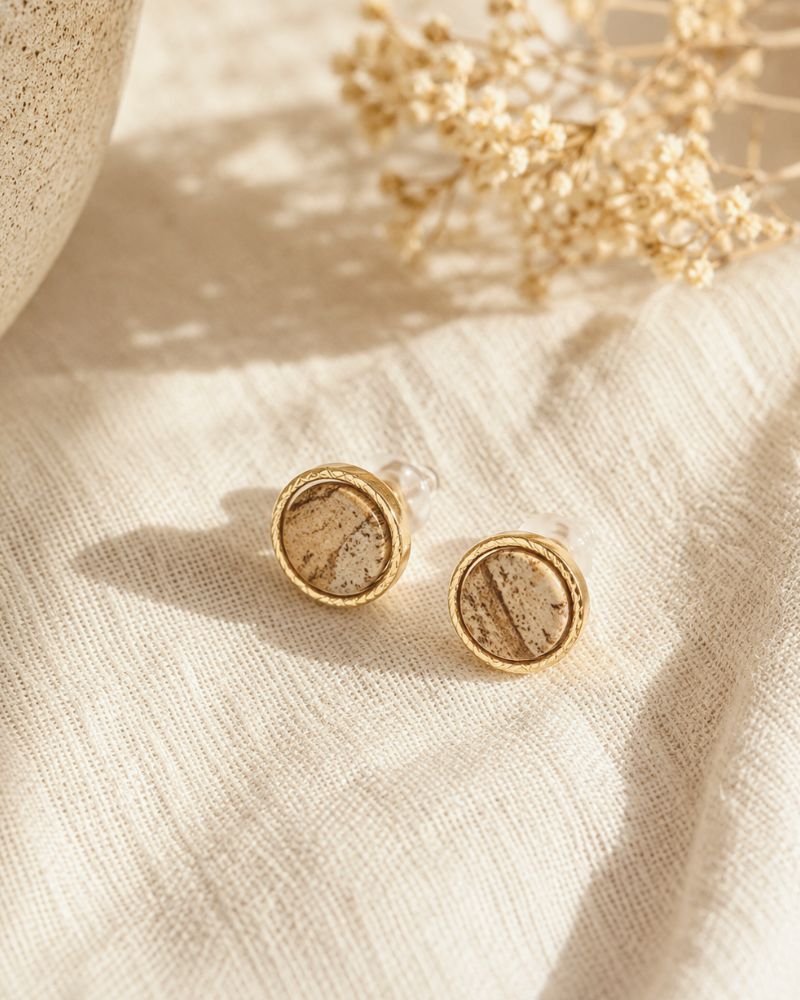 boucles d'oreilles emllo jaspe