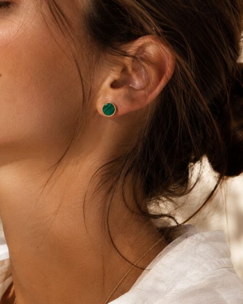 boucles d'oreilles emllo malachite bohm paris