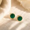boucles d'oreilles emllo malachite