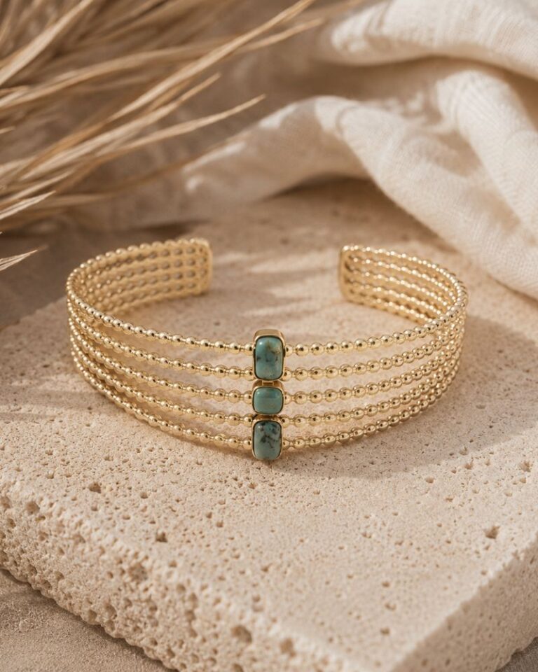 bracelet jonc ayden turquoise africaine