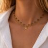 collier judith 5 rangs collier en acier inoxydable 5 rangs avec perles oeil de tigre