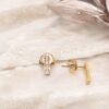 puces d'oreilles honoré rose puces d'oreilles avec zirconium rose bohm paris