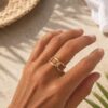 bague maille ovale ajourée