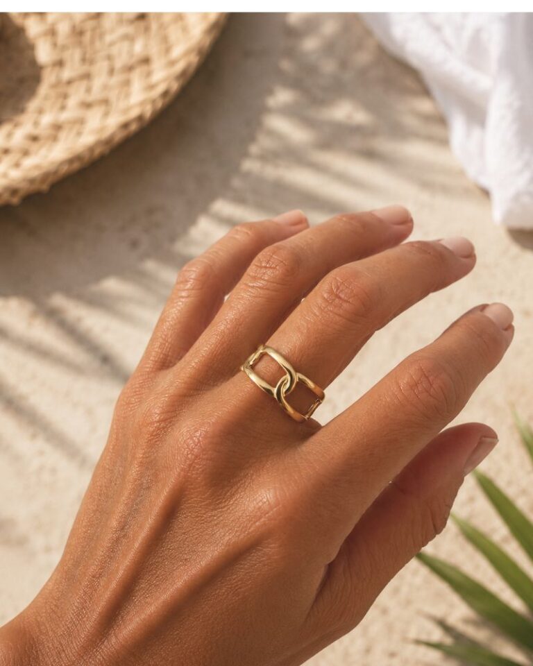 bague maille ovale ajourée