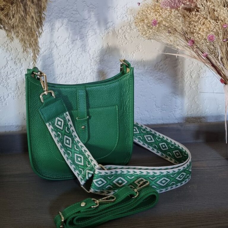 Sangle de sac design géométrique vert