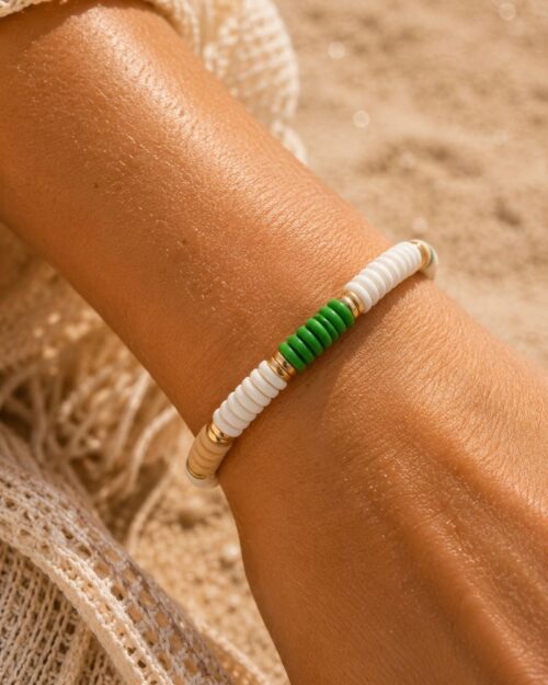 bracelet shera vert/beige bracelet shera vert/beige