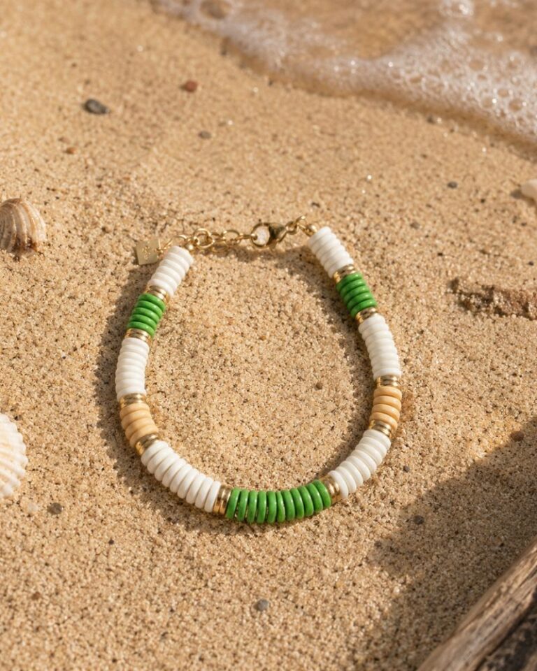 bracelet shera vert/beige bracelet shera vert/beige