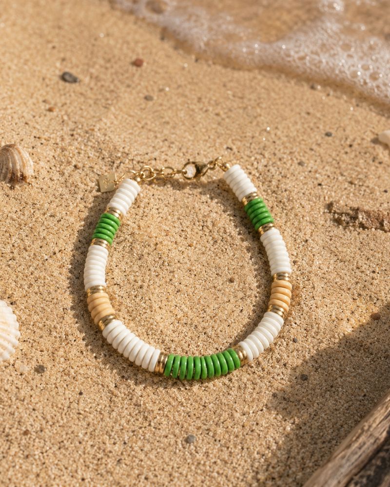 bracelet shera vert/beige