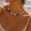 collier shera vert/bleu collier surf perles heishi vert/bleu