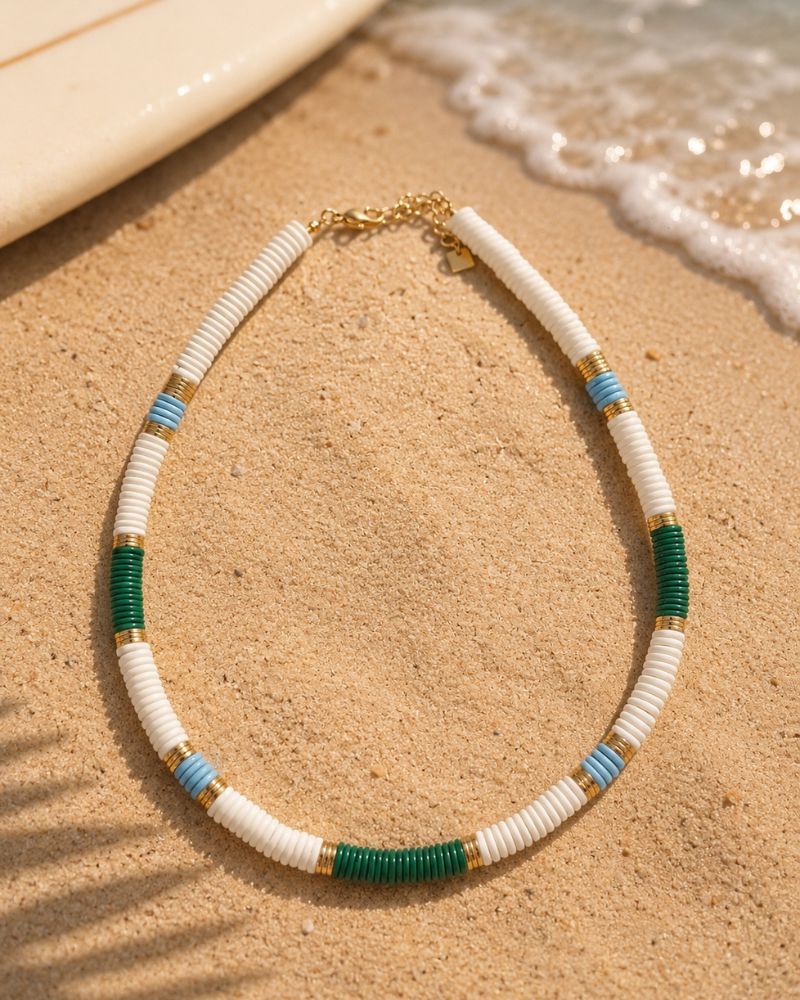 collier shera vert/bleu