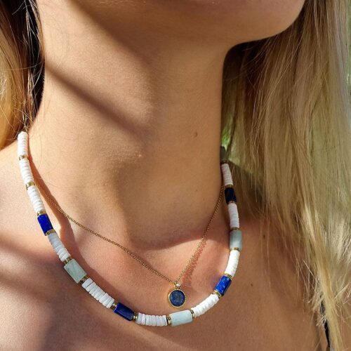 collier pendentif lapis lazuli
