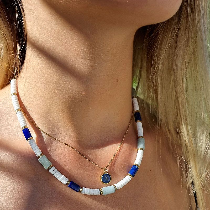 collier pendentif lapis lazuli