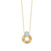 Collier Or agate bleue