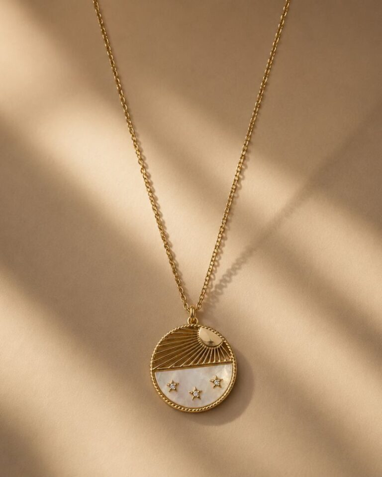 collier solaire étoiles nacre