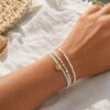 bracelet multirang nacre et pampille bracelet multirang nacre et pampille