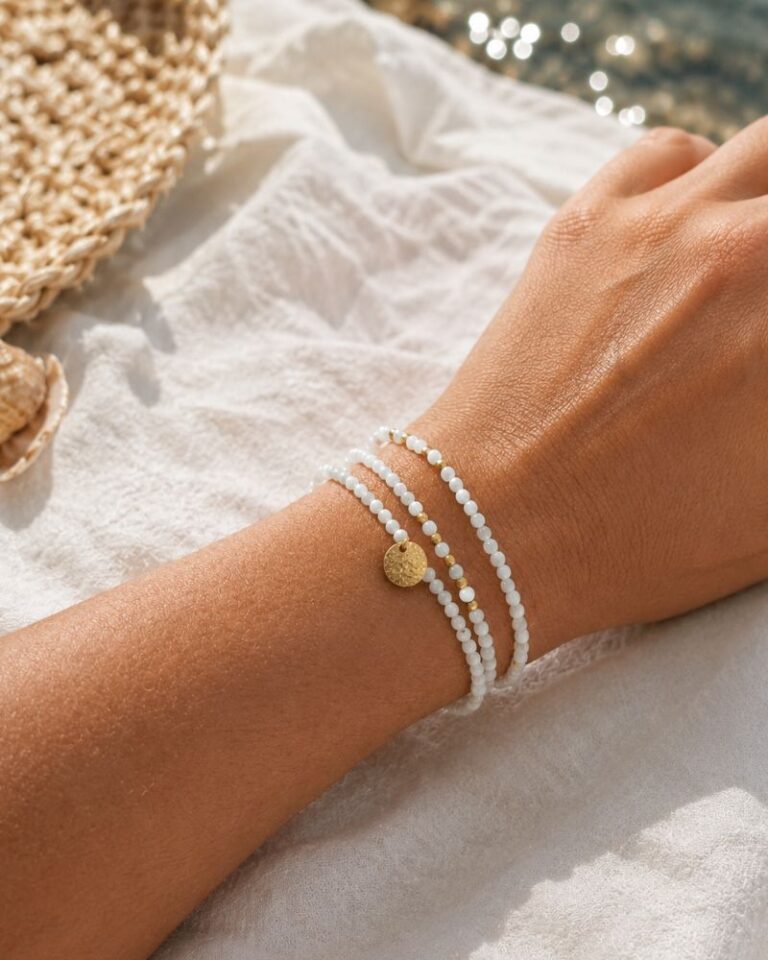 bracelet multirang nacre et pampille bracelet multirang nacre et pampille
