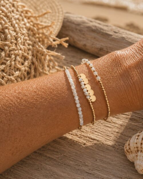 bracelet multirang nacre et sequins
