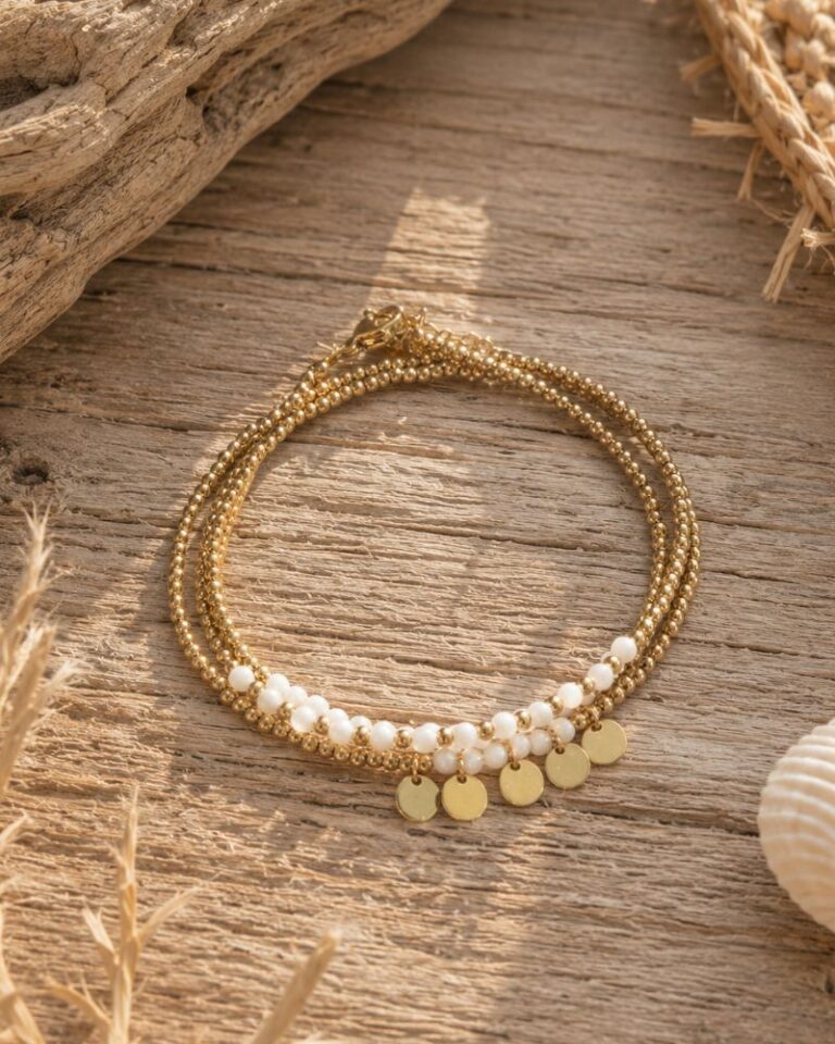 bracelet multirang nacre et sequins bracelet multirang nacre et sequins