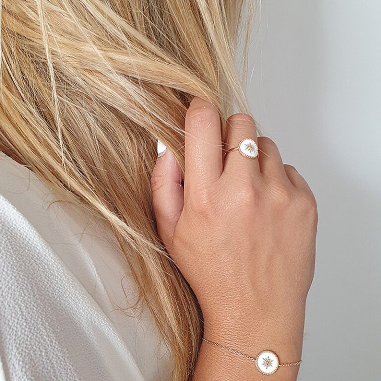 bague or email blanc bague or email blanc