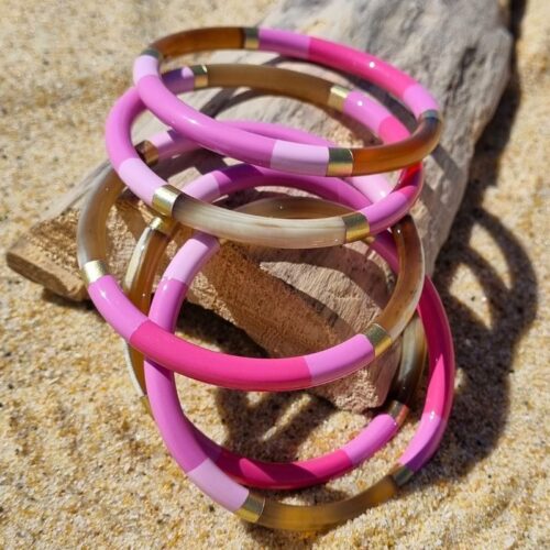 Bracelet corne trio Pink