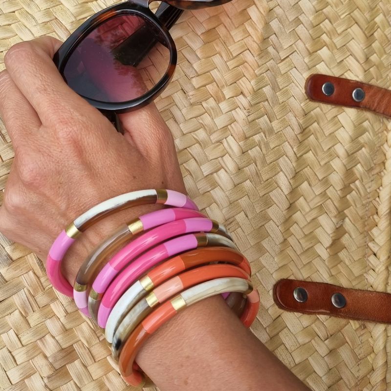 Bracelet corne trio Pink