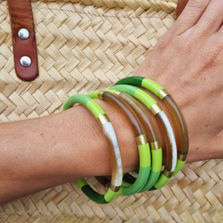 bracelet corne vert