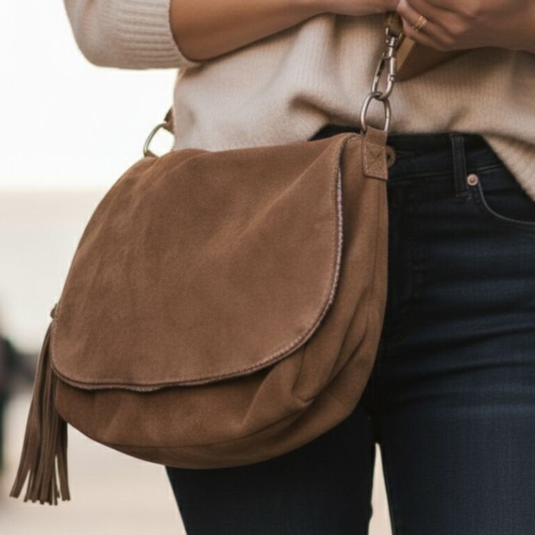 besace croute de cuir couleur taupe style intemporel et basique chic