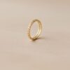 bague fine pour femme plaqué or maille tressée