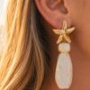 boucles d'oreilles étoile de mer & goutte boucles d'oreilles étoile de mer & goutte bijou été mile mila