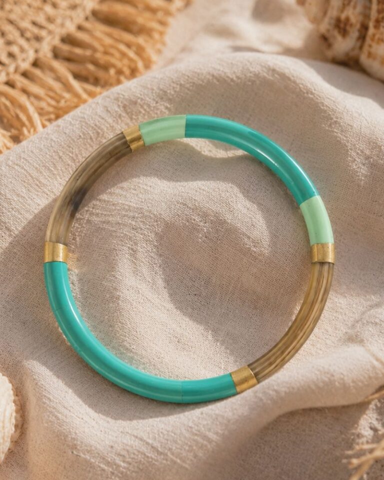 bracelet corne naturelle mint