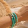 bracelet corne naturelle couleur mint