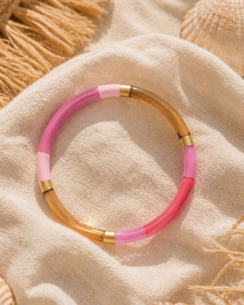 bracelet corne trio pink