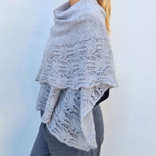 étole laine mohair gris perle