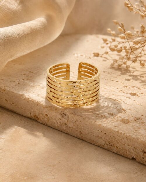 bague lali effet martelé