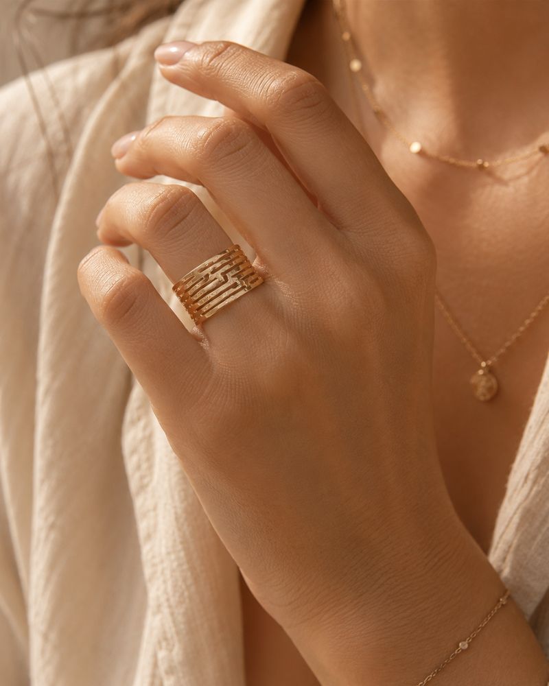 bague lali effet martelé