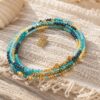 bracelet multitours tie & dye bleu/orange bracelet multitours tie & dye bleu/orange