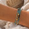 bracelet multitours tie & dye bleu/orange bracelet multitours tie & dye bleu/orange