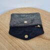 Porte monnaie daim pailleté anthracite