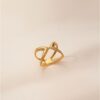 Bague plaqué or croisillon