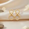 boucles d'oreilles en plaqué or 18 carats double maillon bijou intemporel