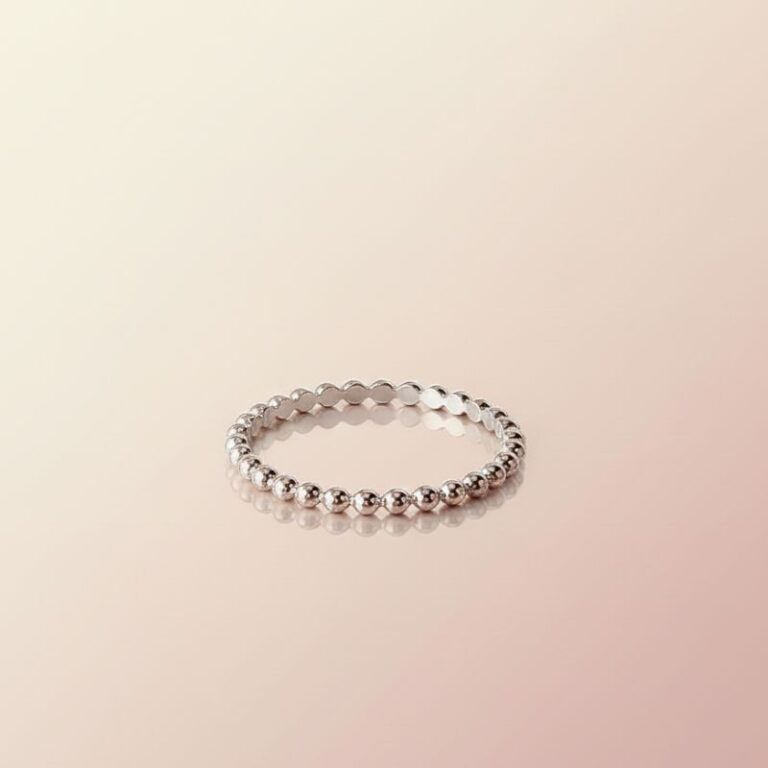 Bague fine maille boule argent 925